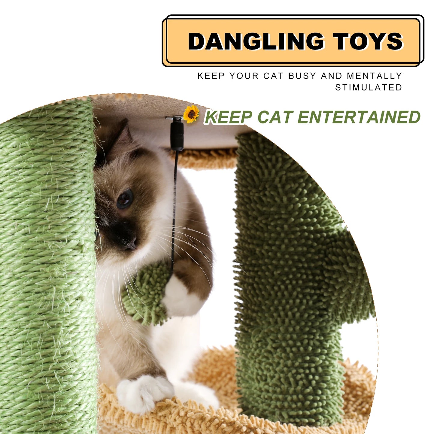 Cactus Cat Tower with Scratcher