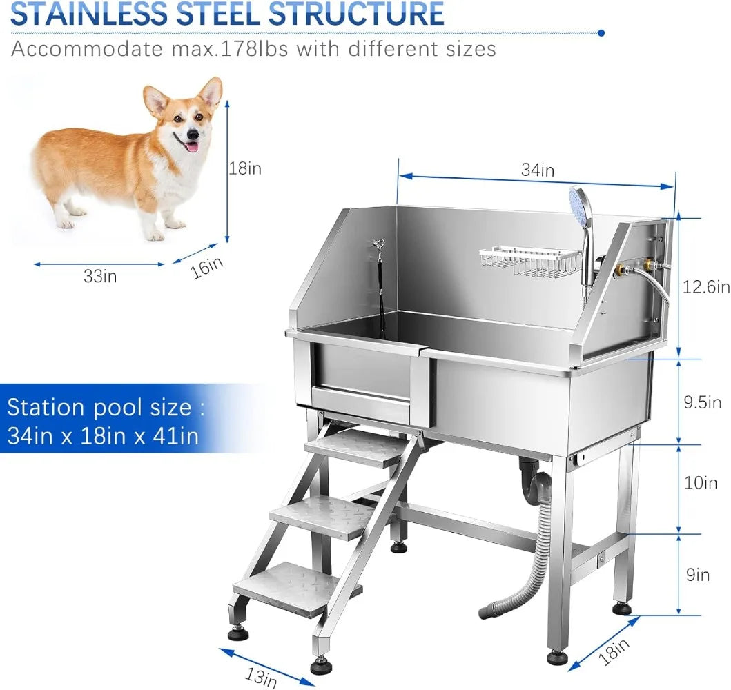Pet Grooming Tub with Sliding Door - We Have the Goodies