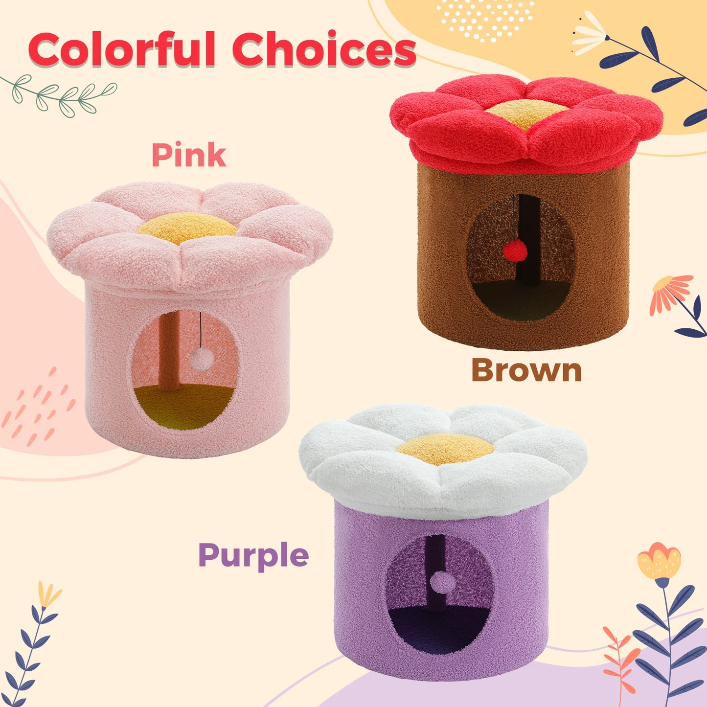 Cat Bed with removable flower bed - We Have the Goodies