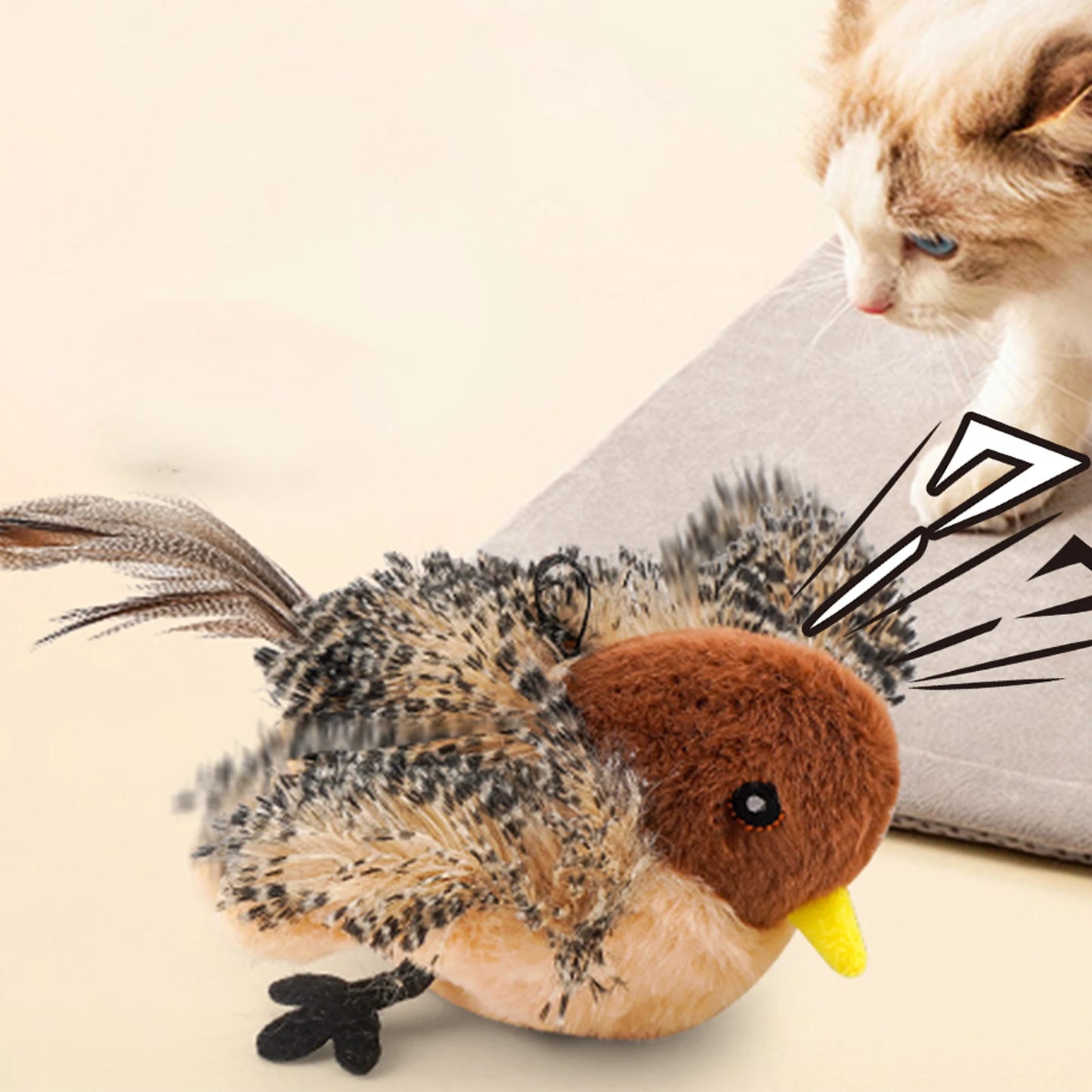 Chirping Bird Toy Plush for cat or kitten - We Have the Goodies