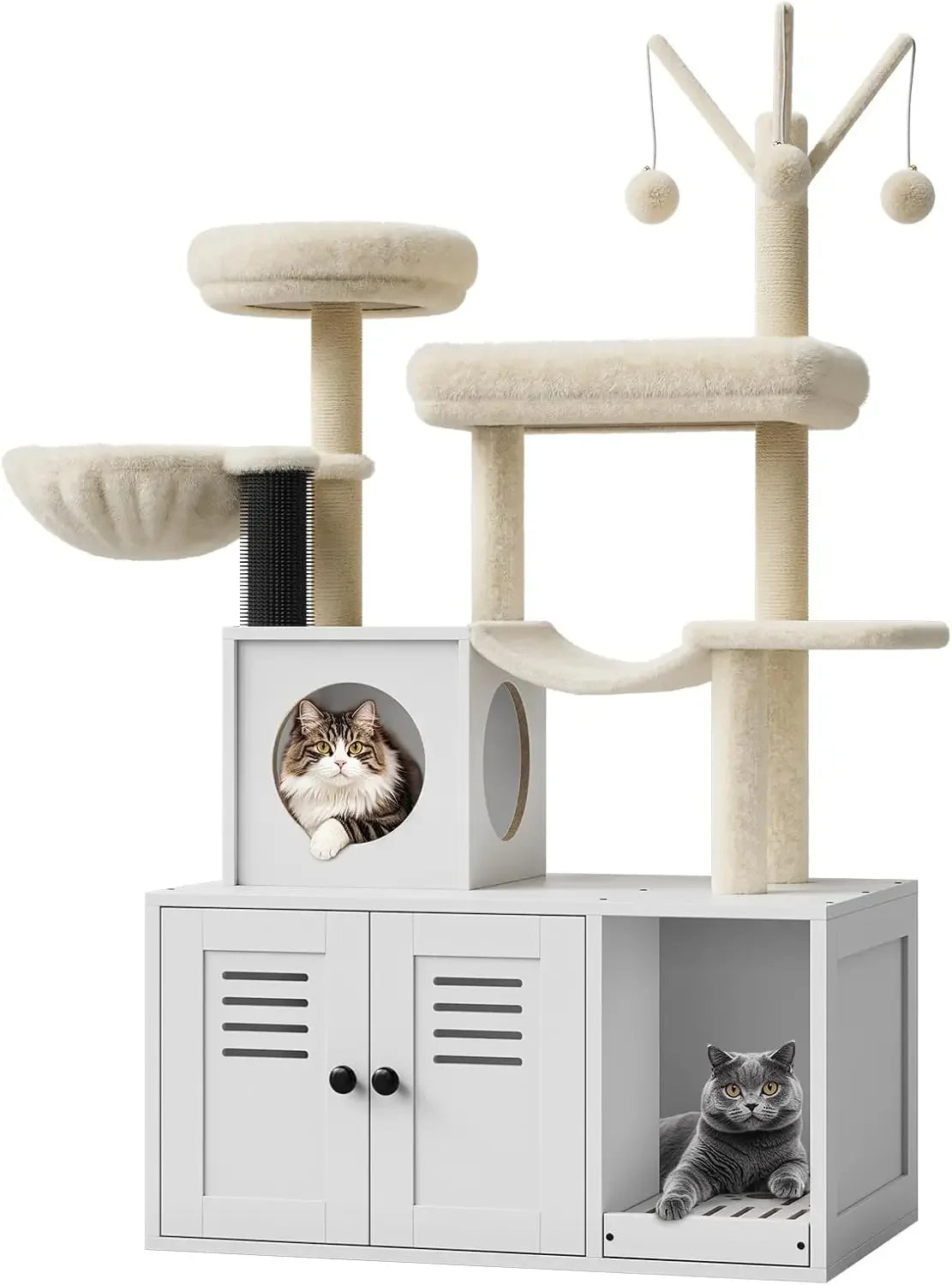 Cat Tree with Litter Box Enclosure