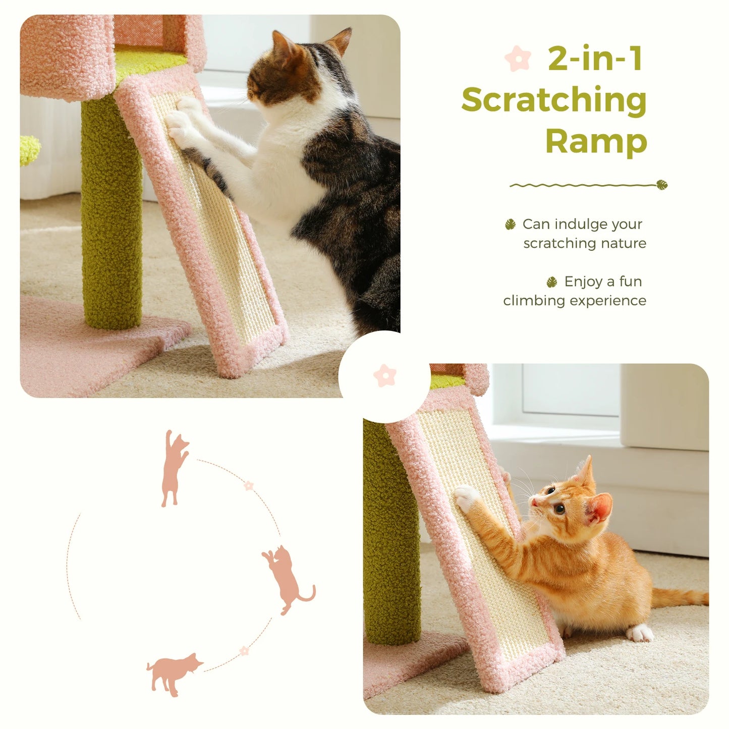 Flower Cat Tree with scratcher - We Have the Goodies