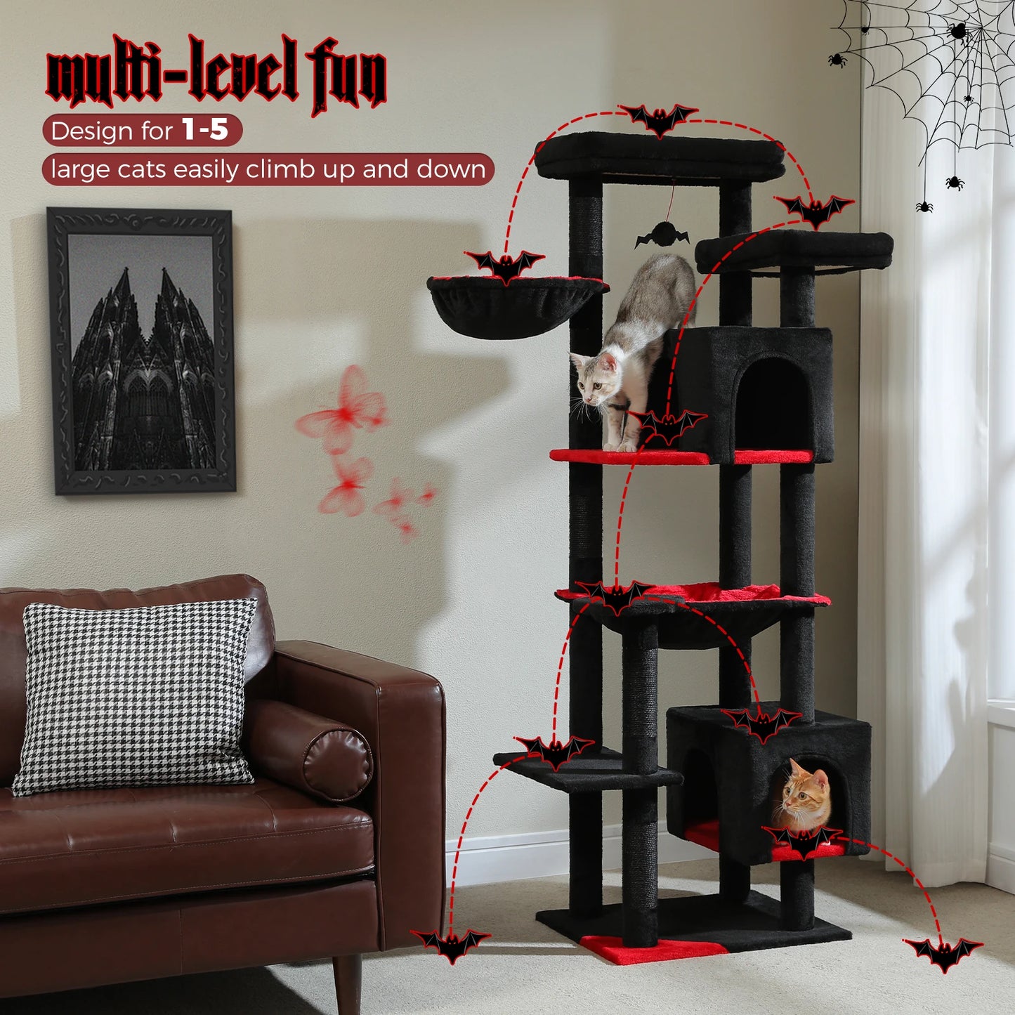 Tall Cat Tree with Scratching Posts
