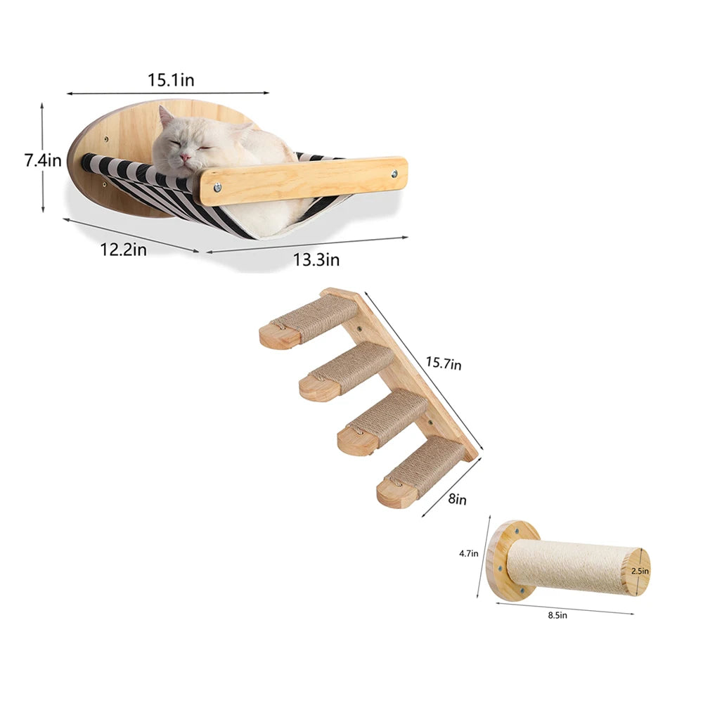 3Pcs Cat Hammock with Four Steps. - We Have the Goodies