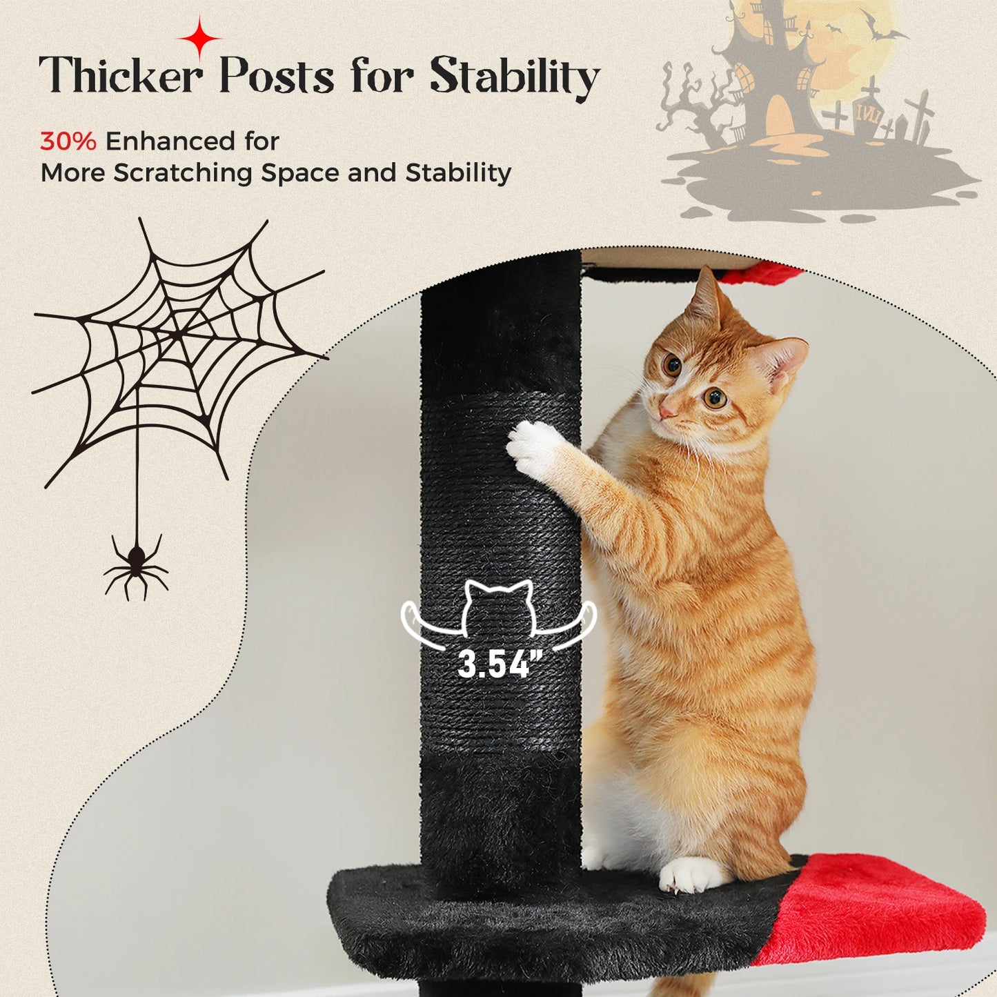 Floor to Ceiling Cat Tower with Scratching Posts