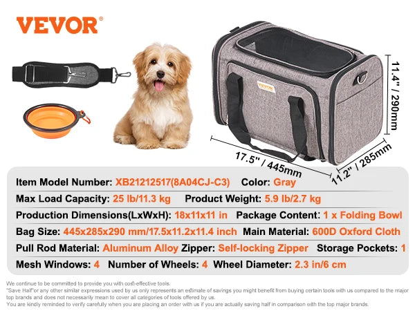 VEVOR Pet Cat Carrier - We Have the Goodies
