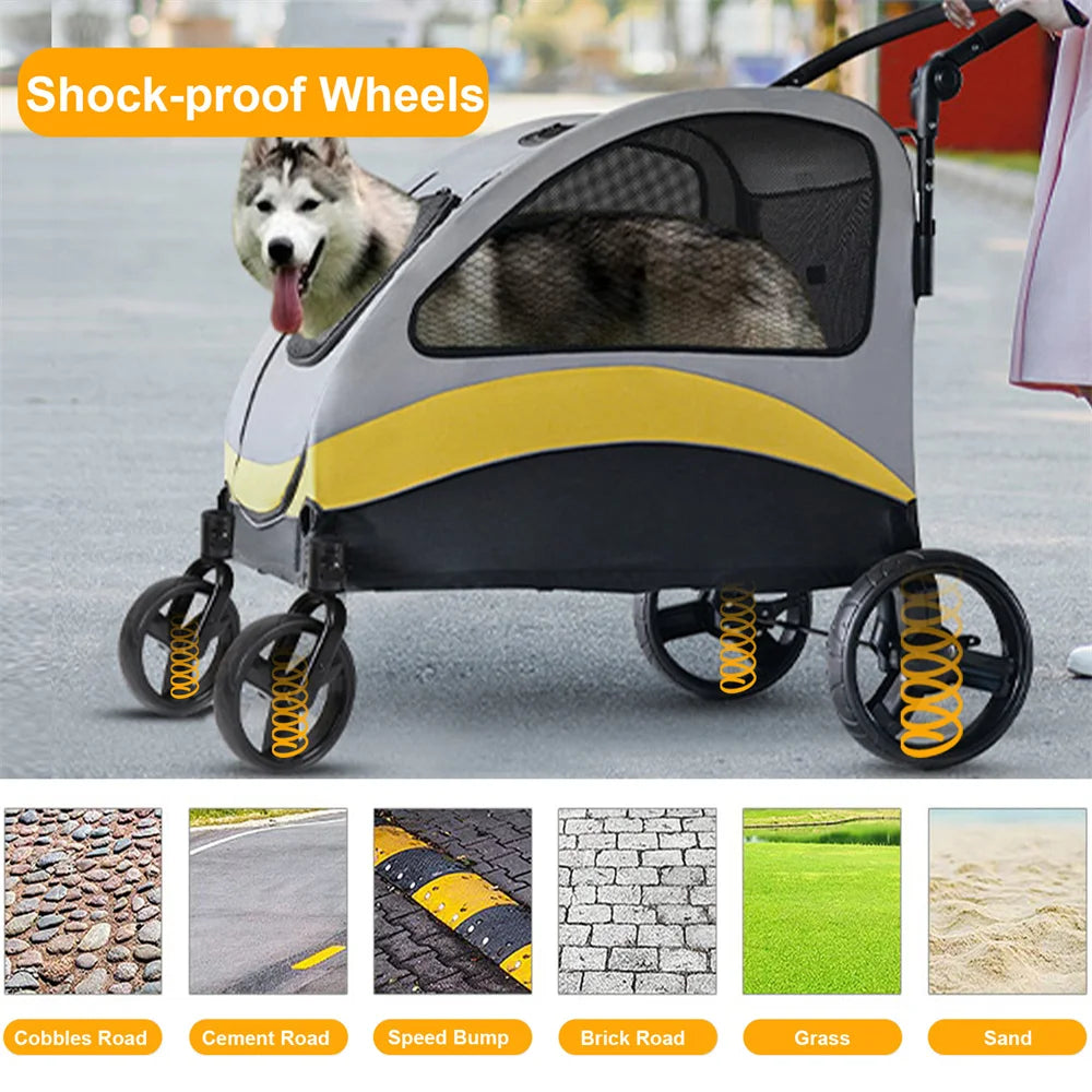 Dog Stroller 4 Wheels Foldable - We Have the Goodies