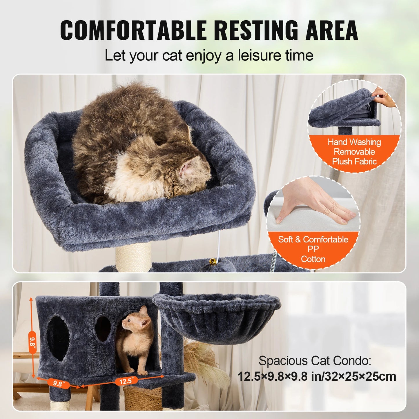 Cat Tree for Indoor Cats Dark Grey