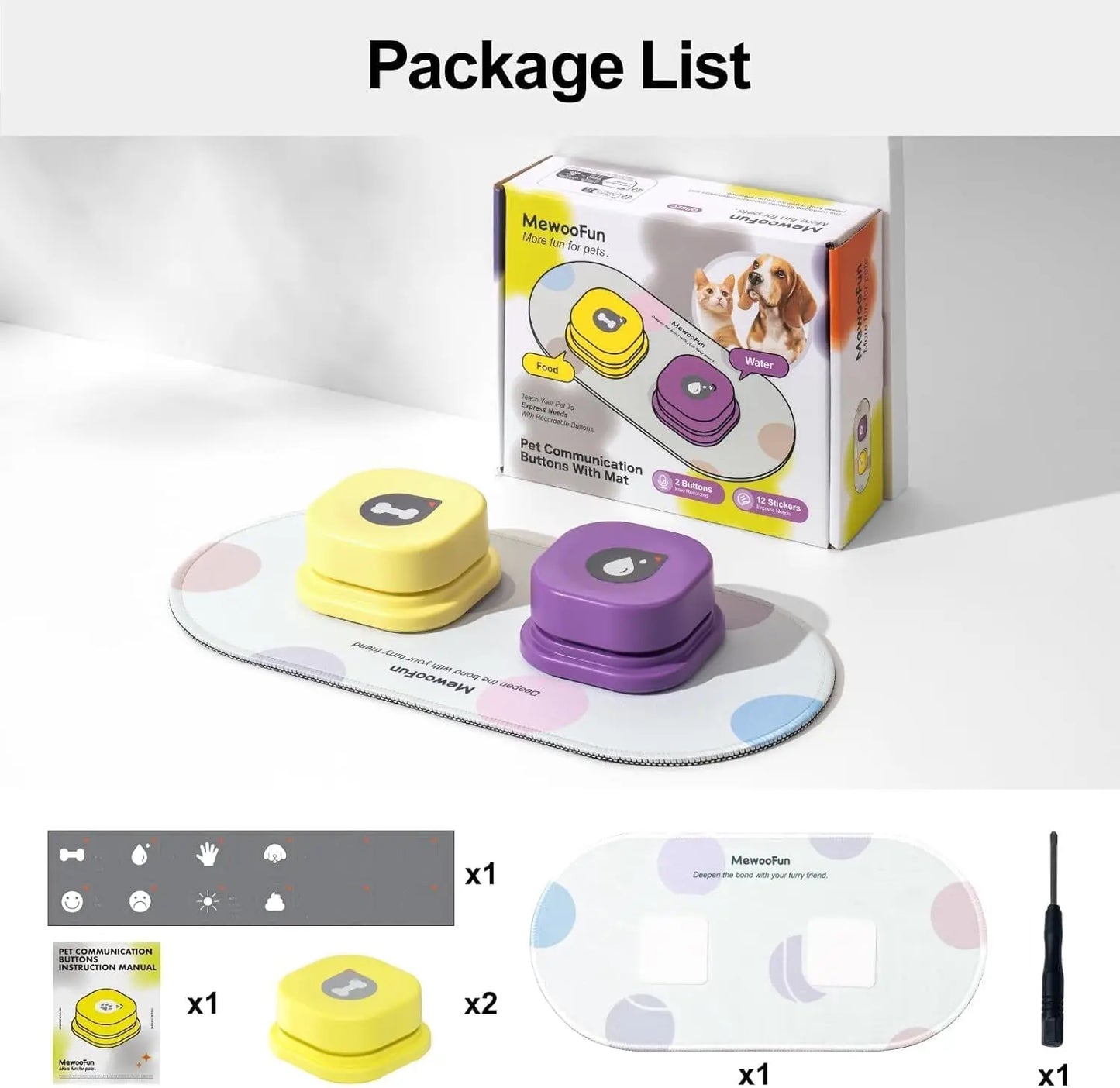 Pet Buttons with Anti-Slip Mat - We Have the Goodies