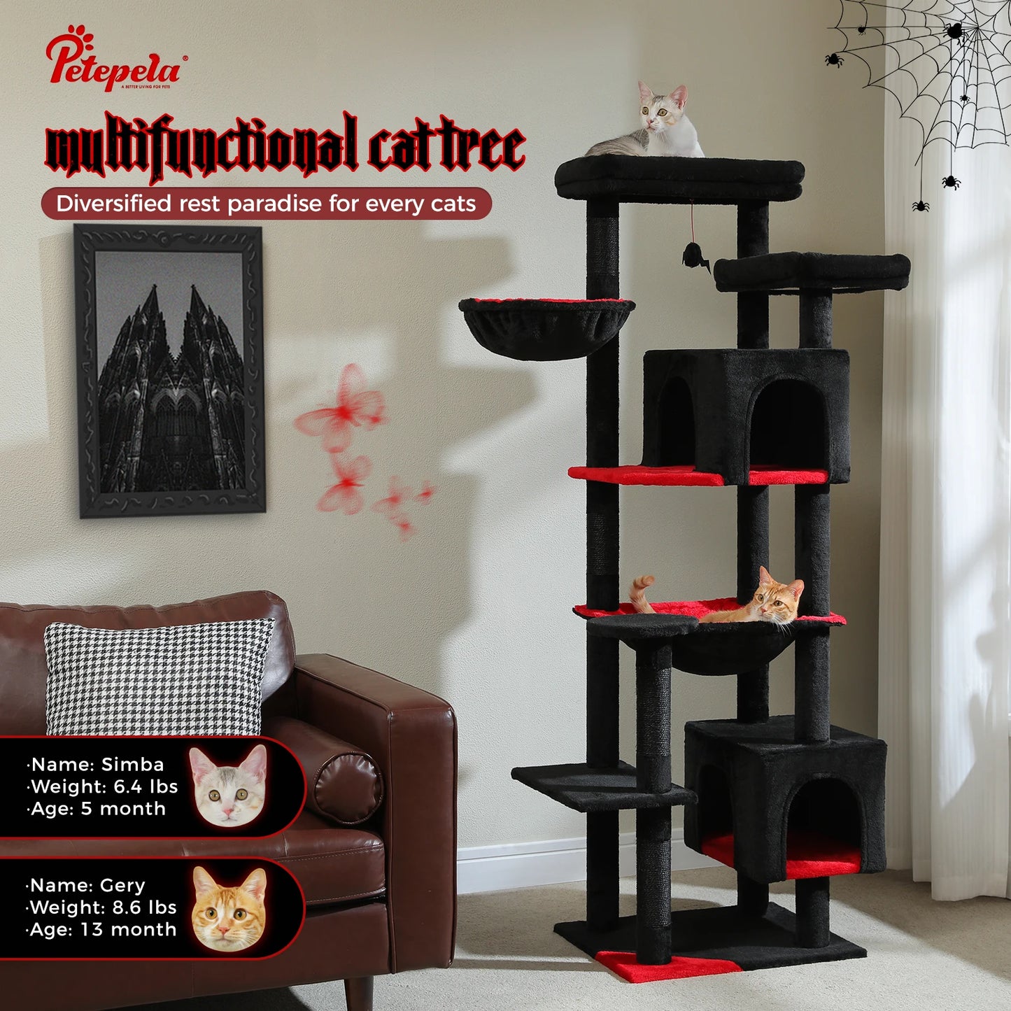 Tall Cat Tree with Scratching Posts