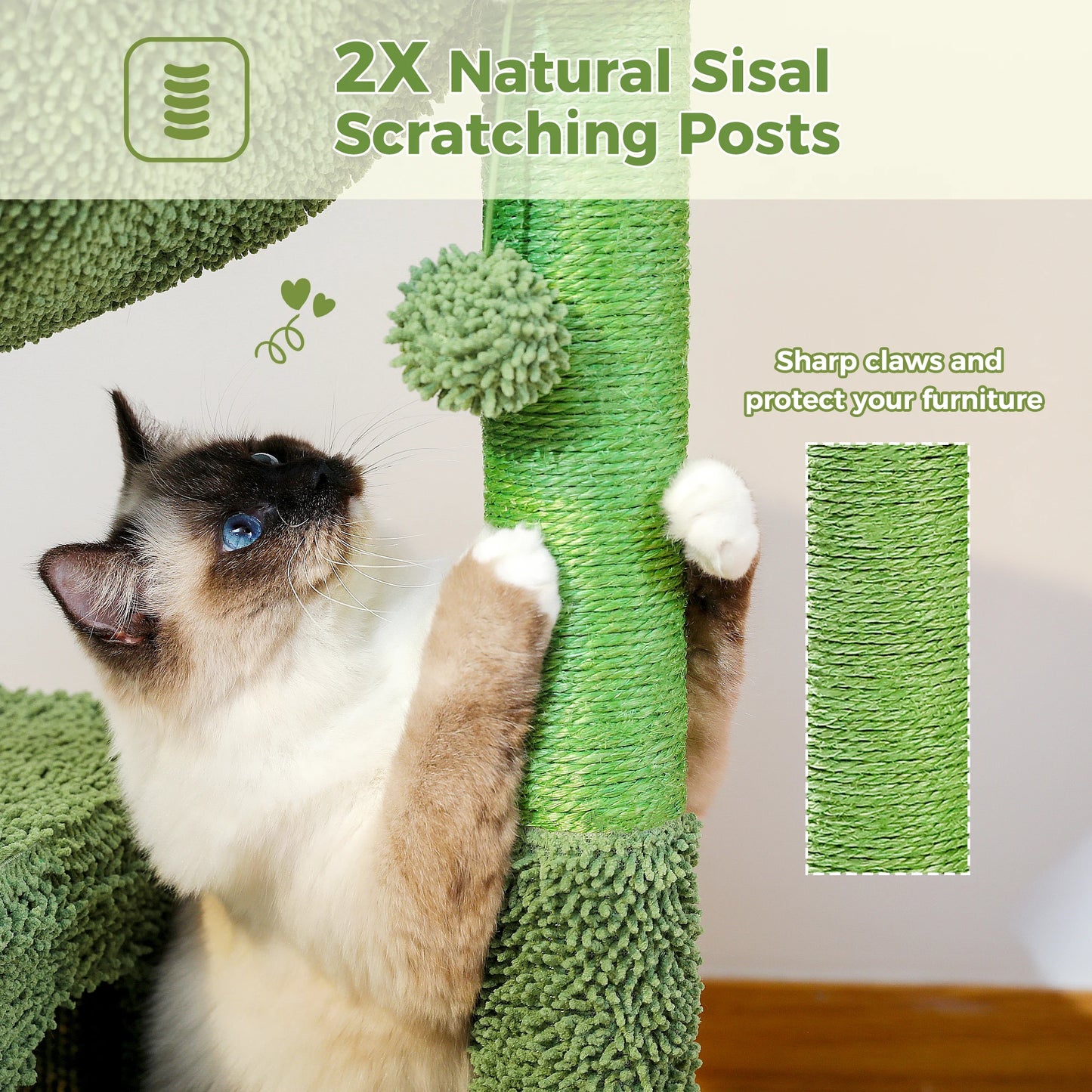 Cactus Cat Tree with Cat Scratching Post