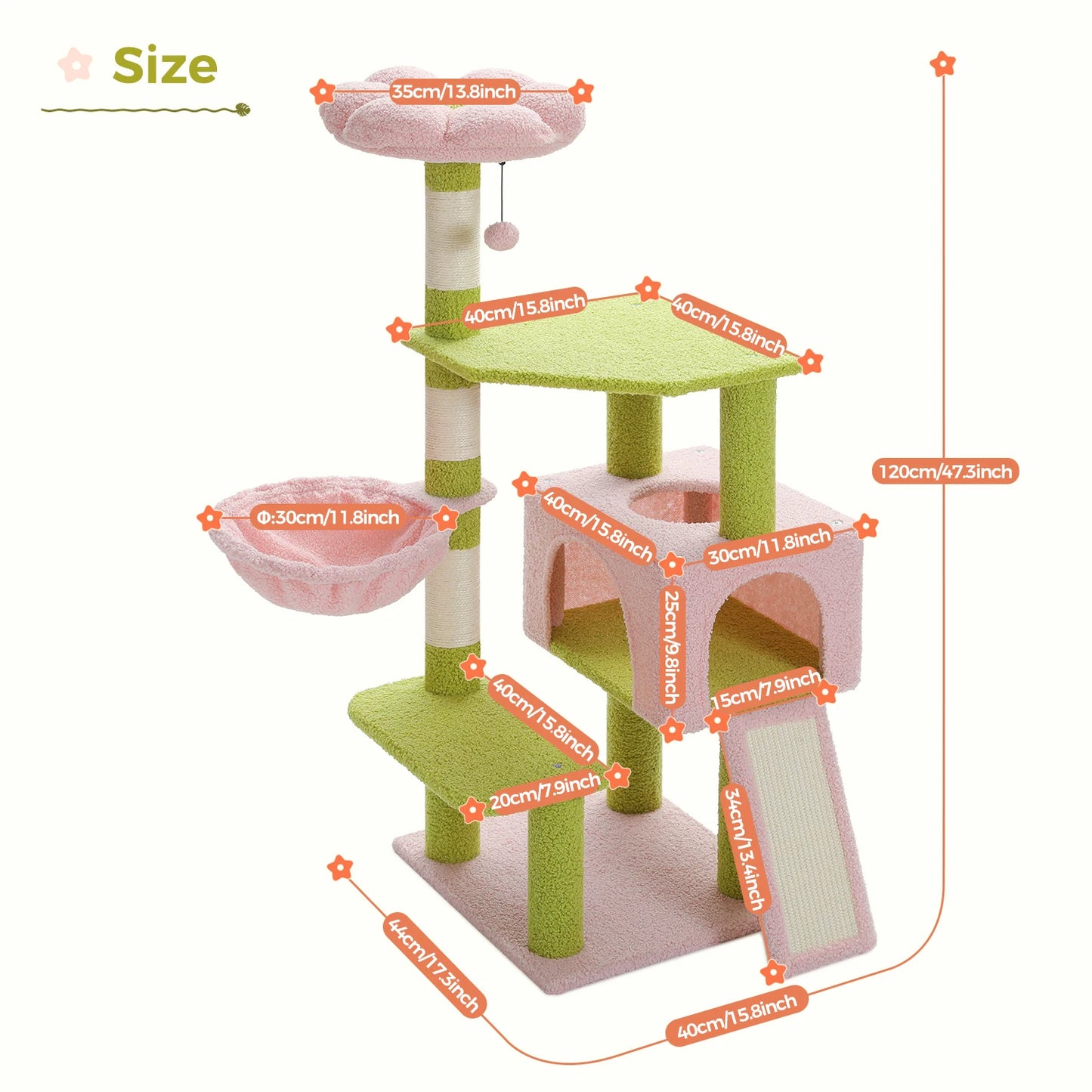 Flower Cat Tree with scratcher - We Have the Goodies