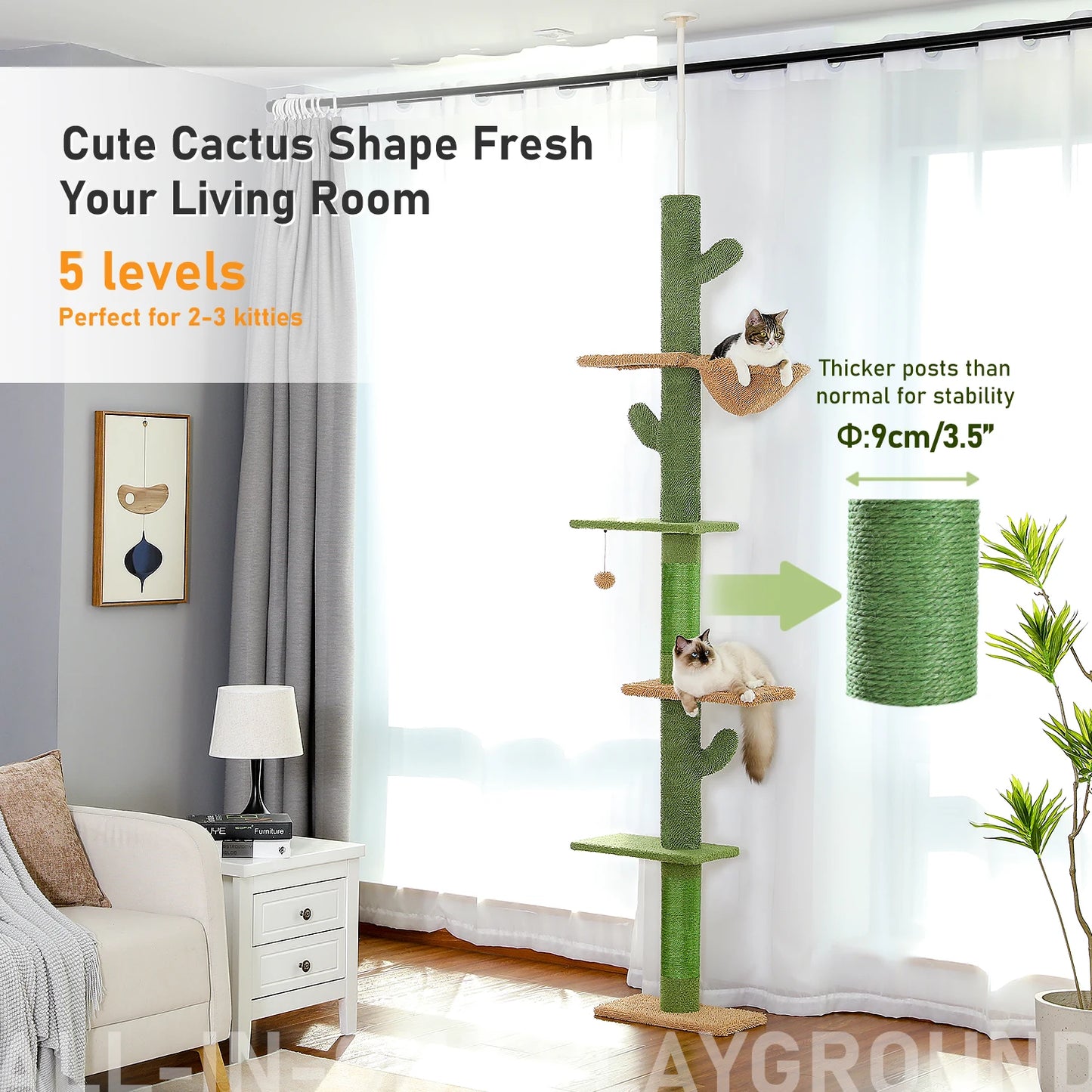 Cat Tree 5-Tier Floor to Ceiling - We Have the Goodies