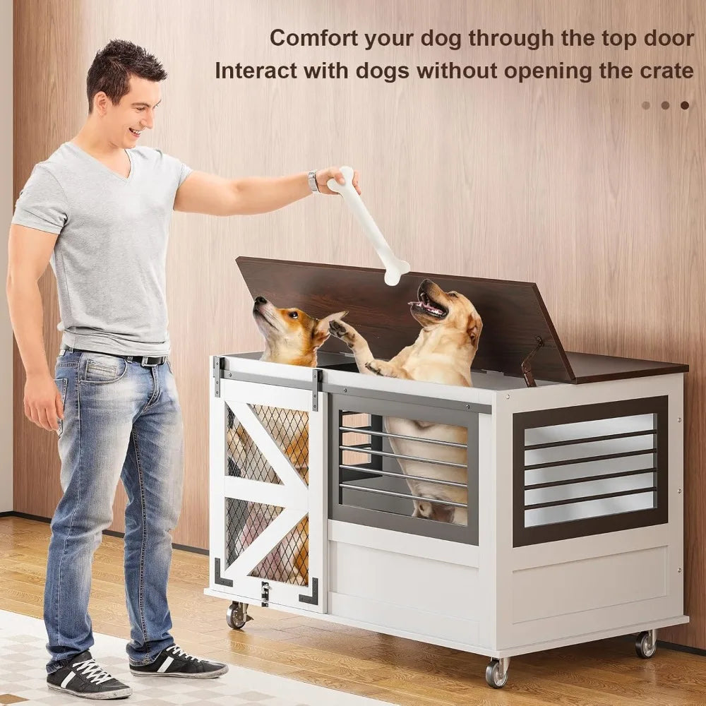 Furniture Dog Kennel with Wheels - We Have the Goodies
