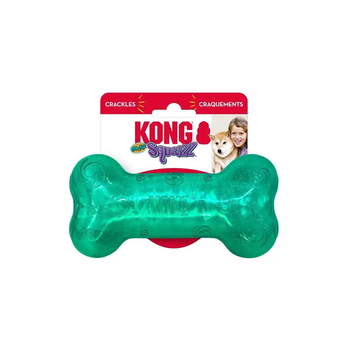 Squeezz Crackle Dog Bone Toy