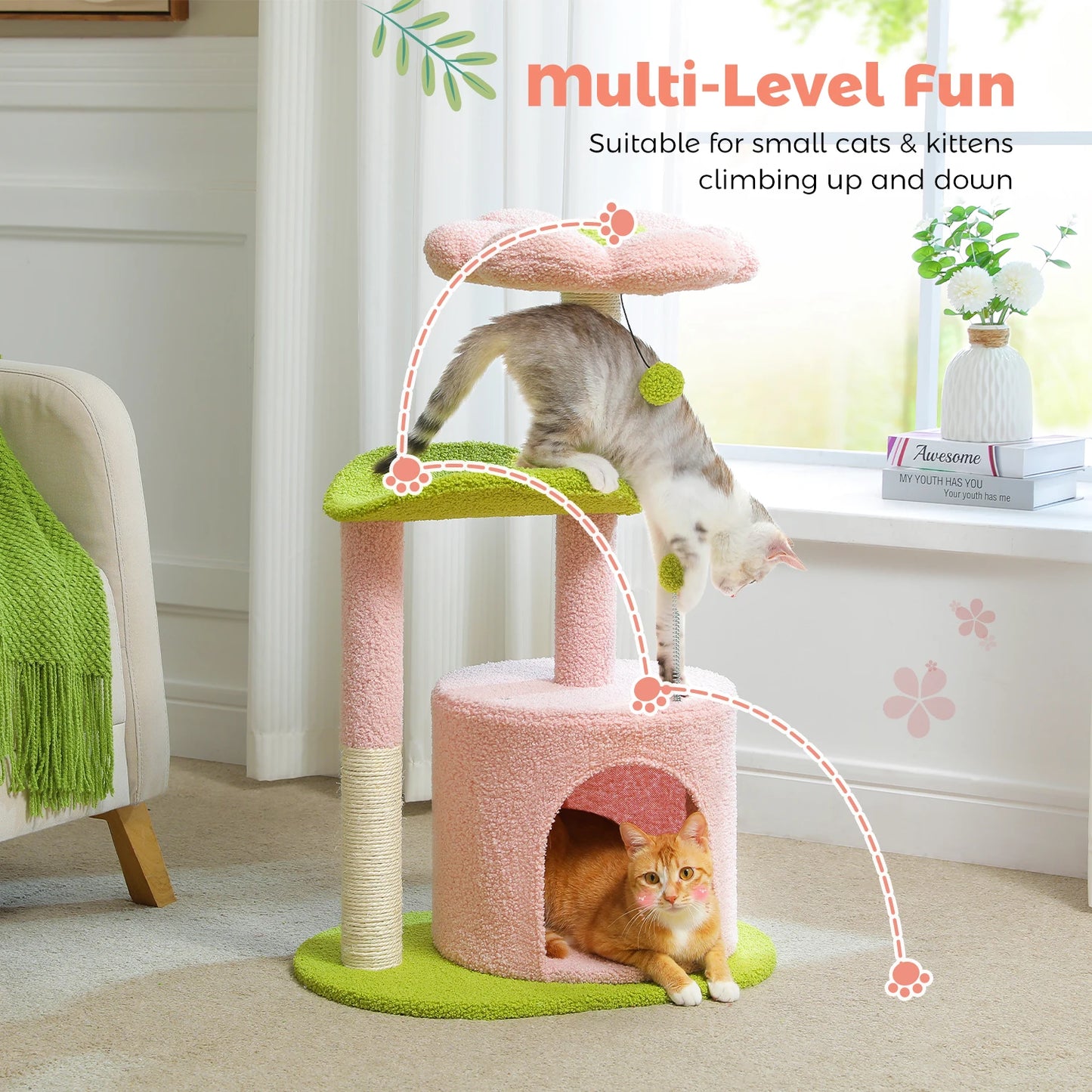 Small Cat Tower with Scratching Post