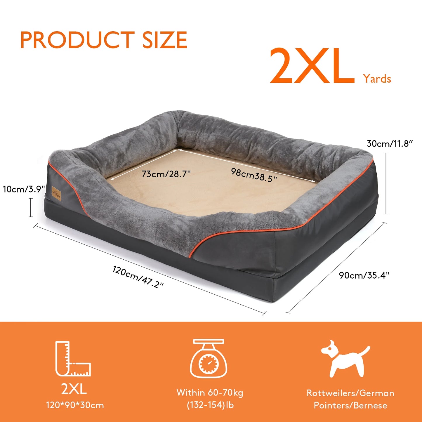 Large Dog Orthopedic Bed with Removable Cover - We Have the Goodies
