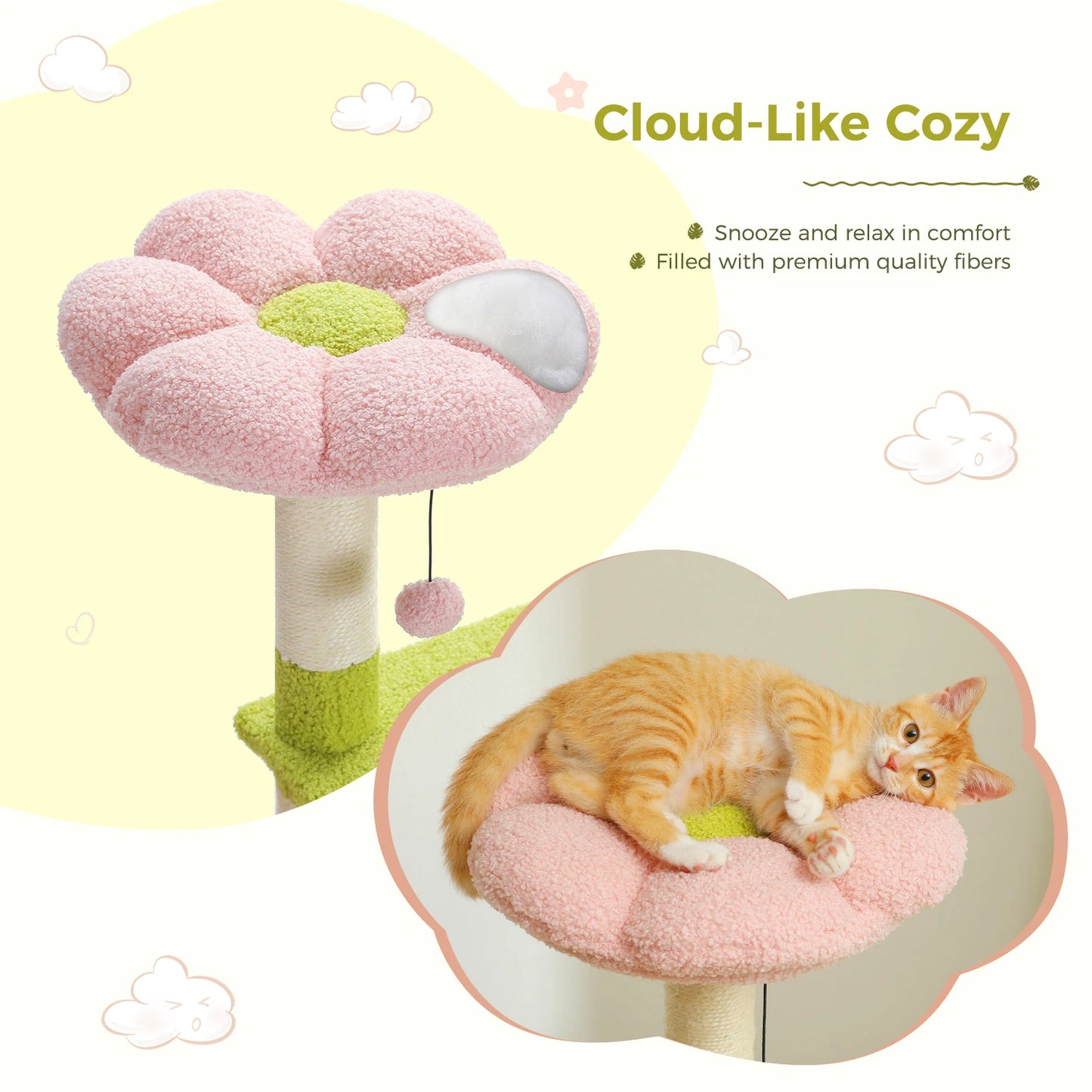 Flower Cat Tree with scratcher - We Have the Goodies