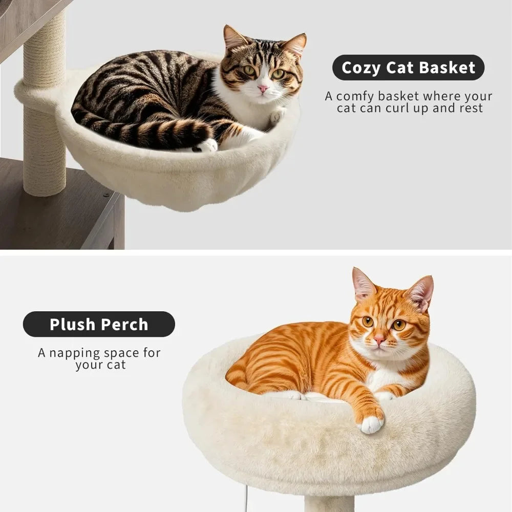 Cat Tree with Litter Box Enclosure