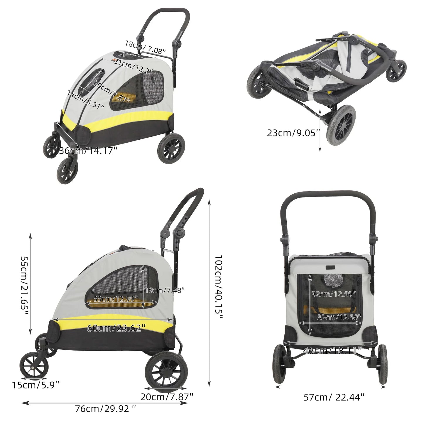 Dog Stroller 4 Wheels Foldable - We Have the Goodies