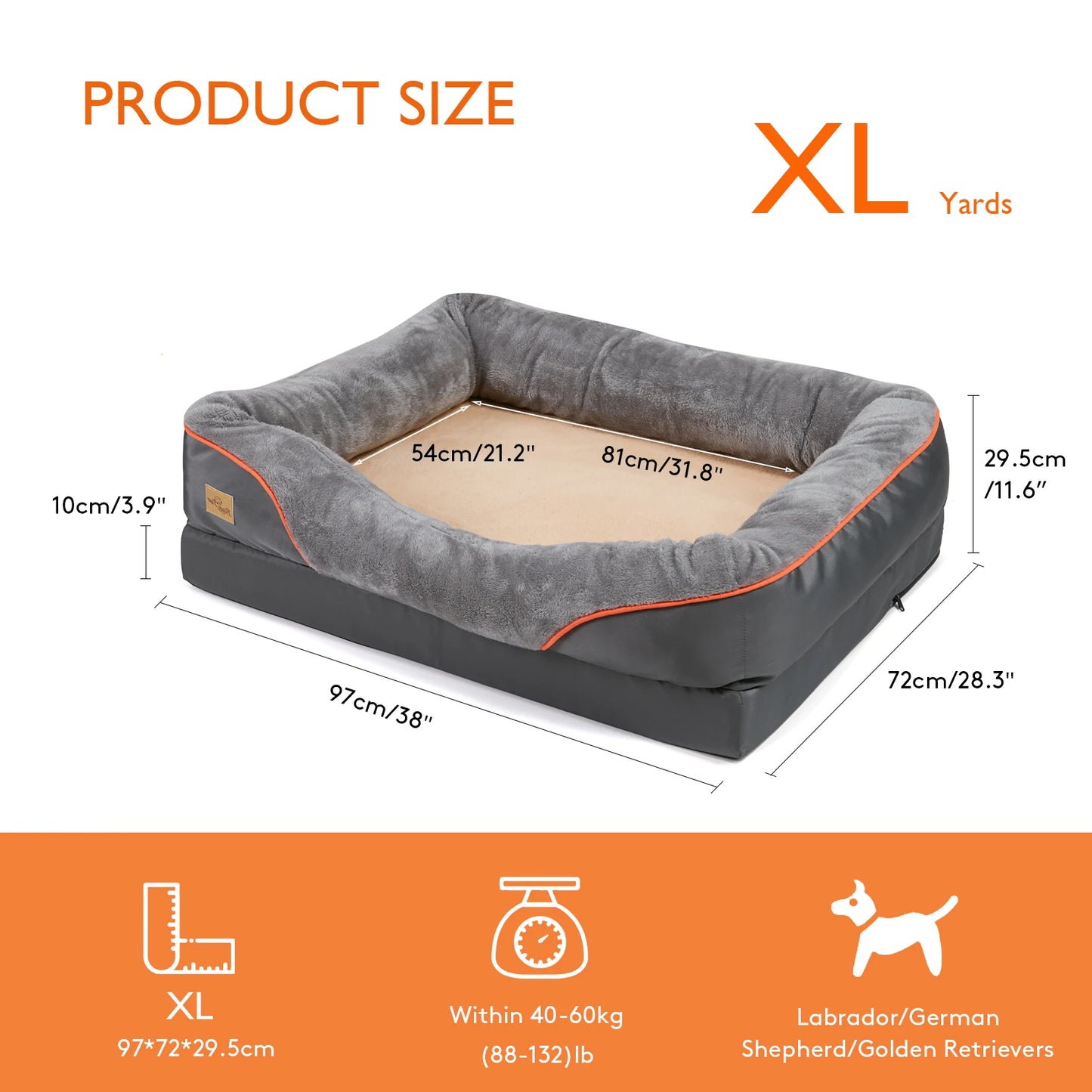 Large Dog Orthopedic Bed with Removable Cover - We Have the Goodies