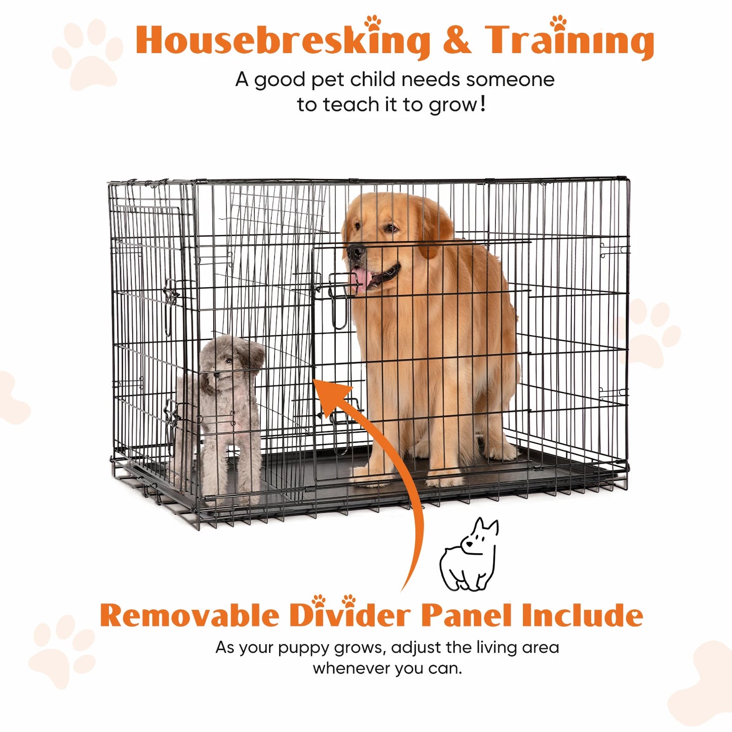 Double Door Folding Dog Cage - We Have the Goodies