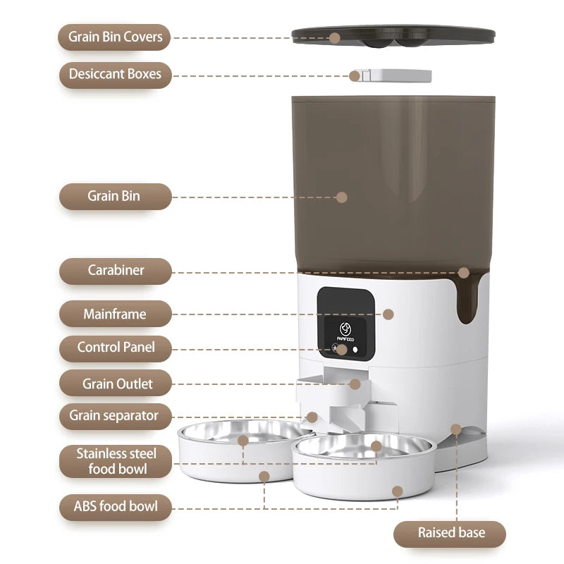 Pet double bowl automatic food dispenser - We Have the Goodies