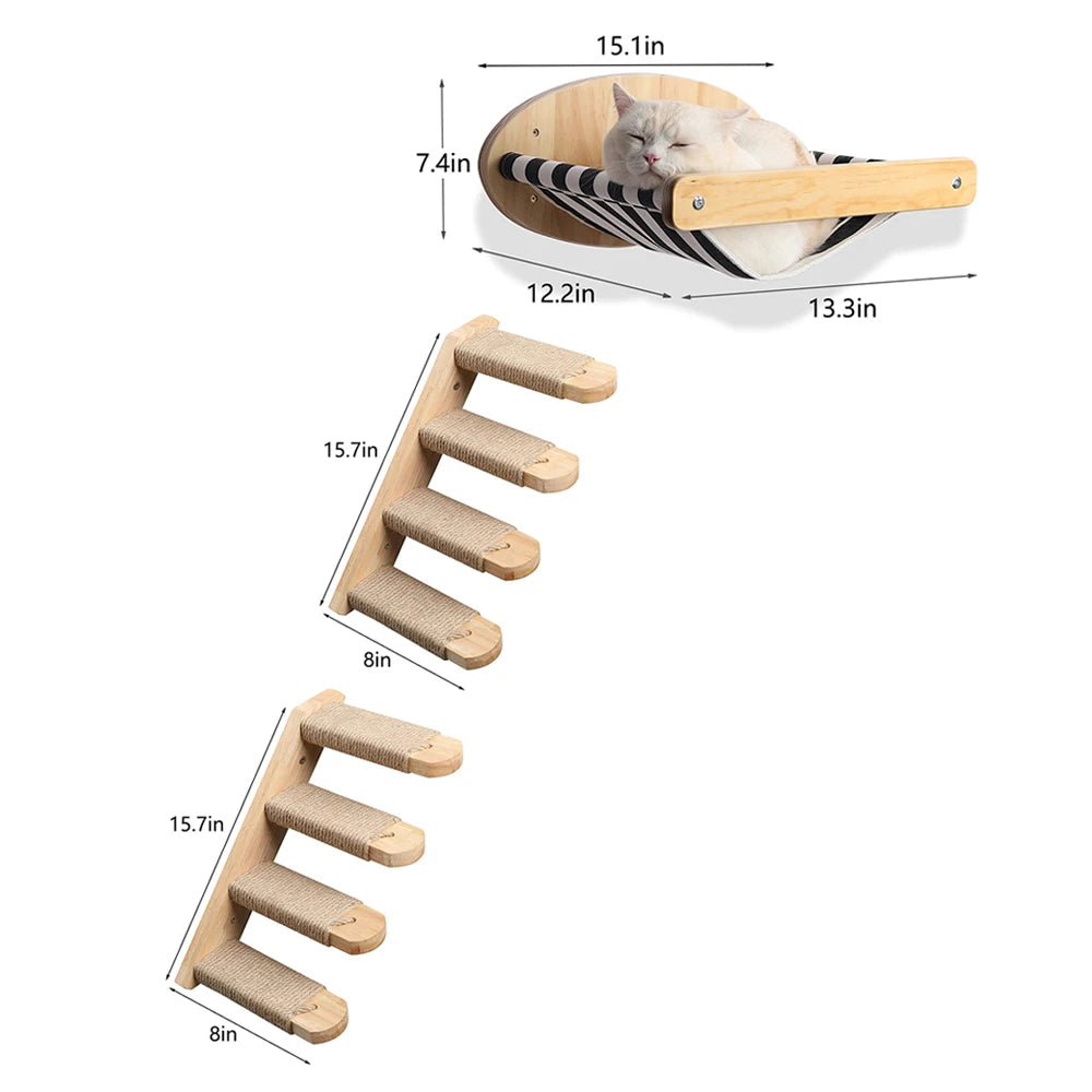 3Pcs Cat Hammock with Four Steps. - We Have the Goodies