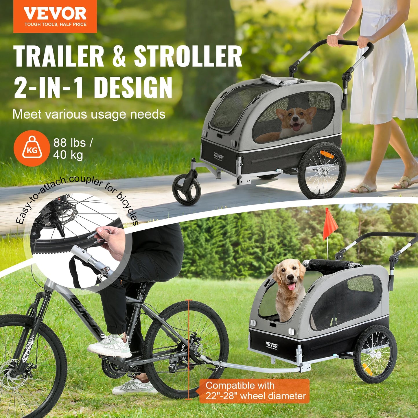 VEVOR 88 lbs Pet Stroller - We Have the Goodies