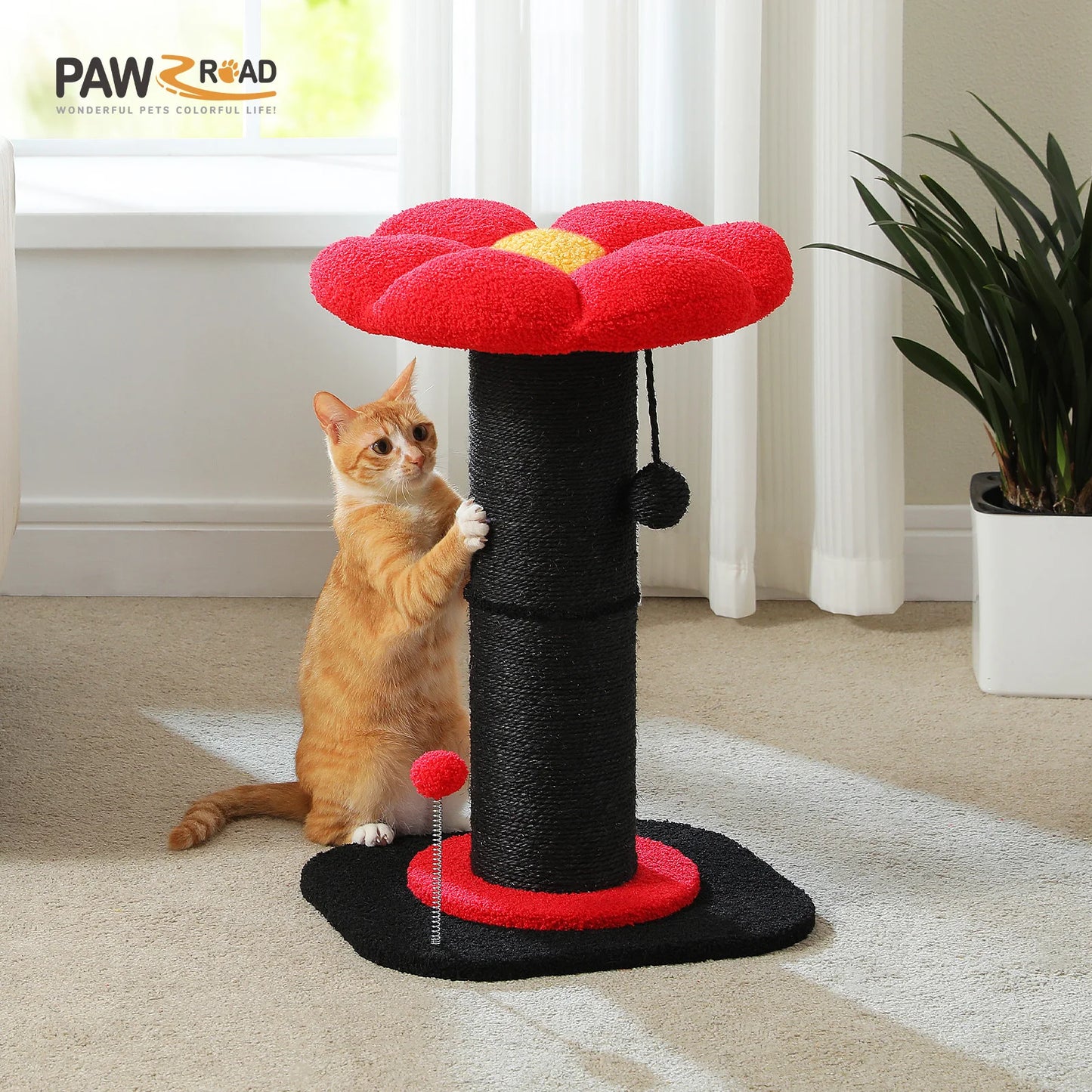 Flower Cat Scratching Post with Removable Flower Bed