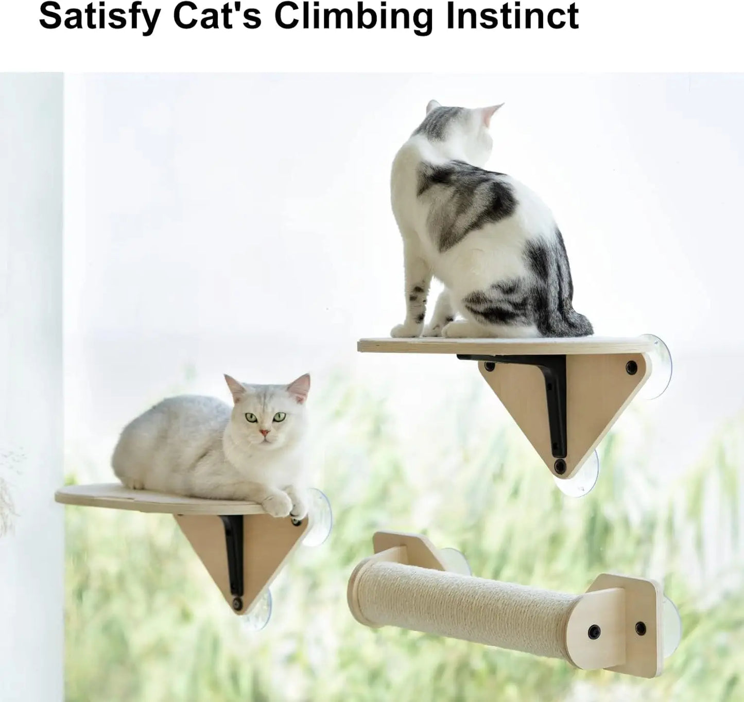 Cat Window Hammock with Climbing Steps