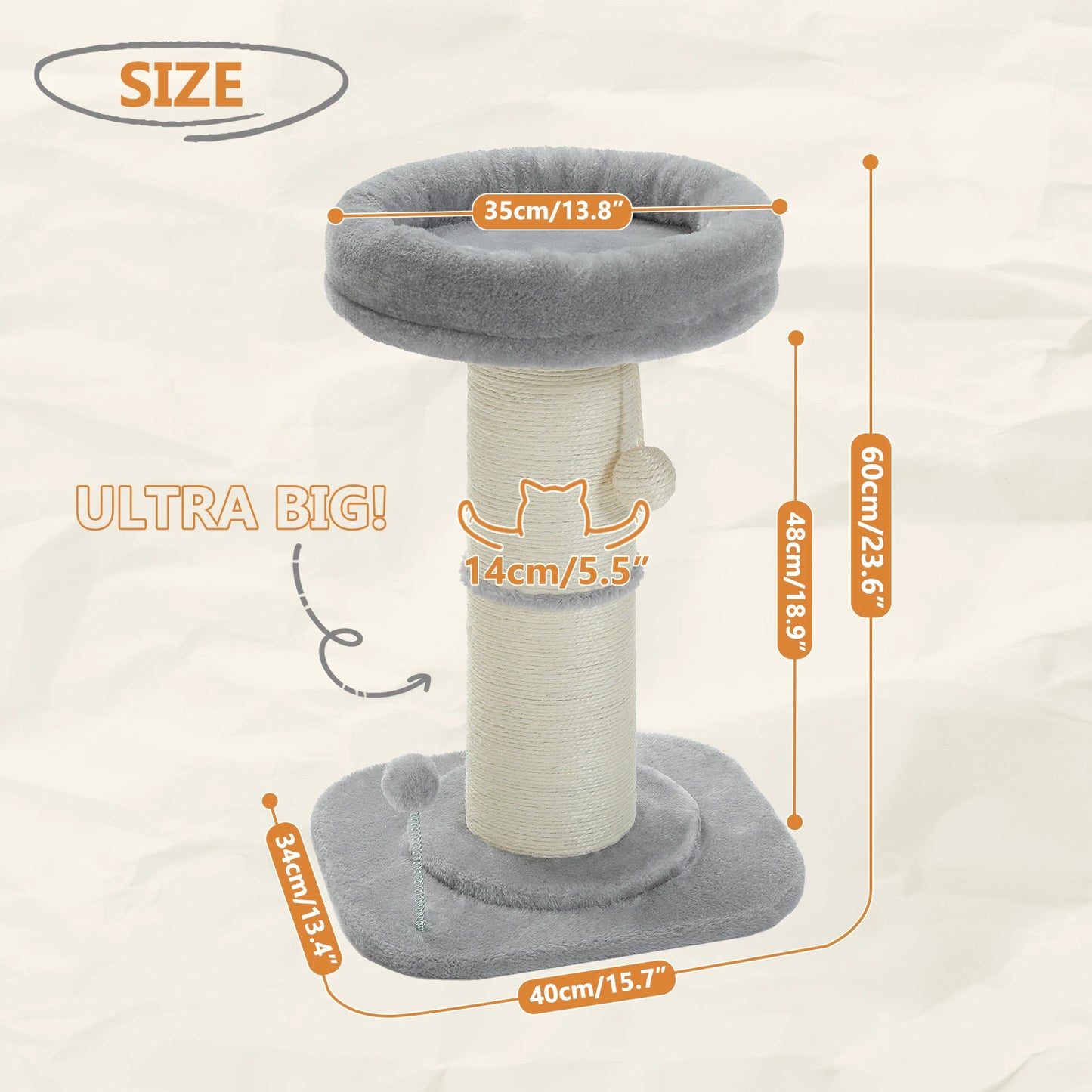 Flower Cat Scratching Post with Removable Flower Bed