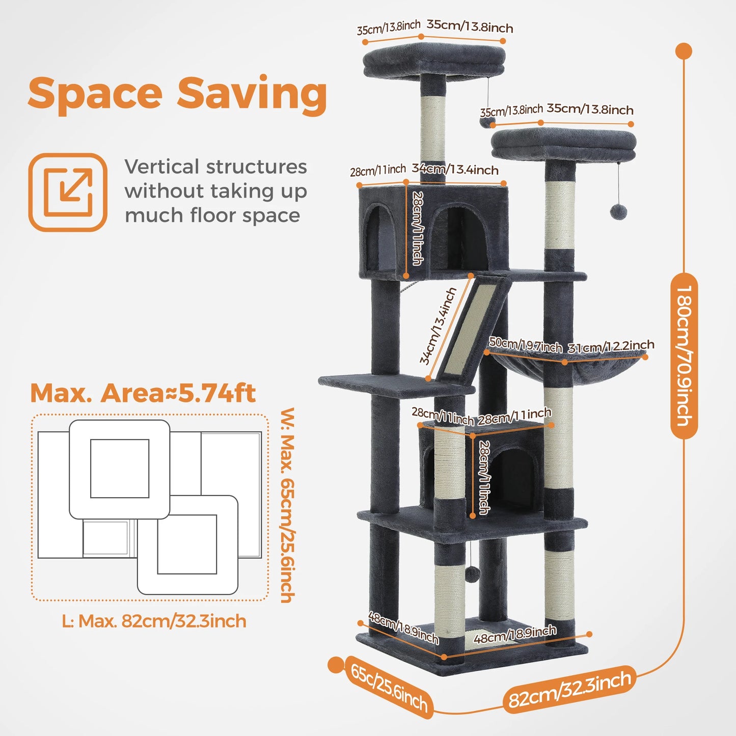 Tall Cat Tree Large Multi-Level