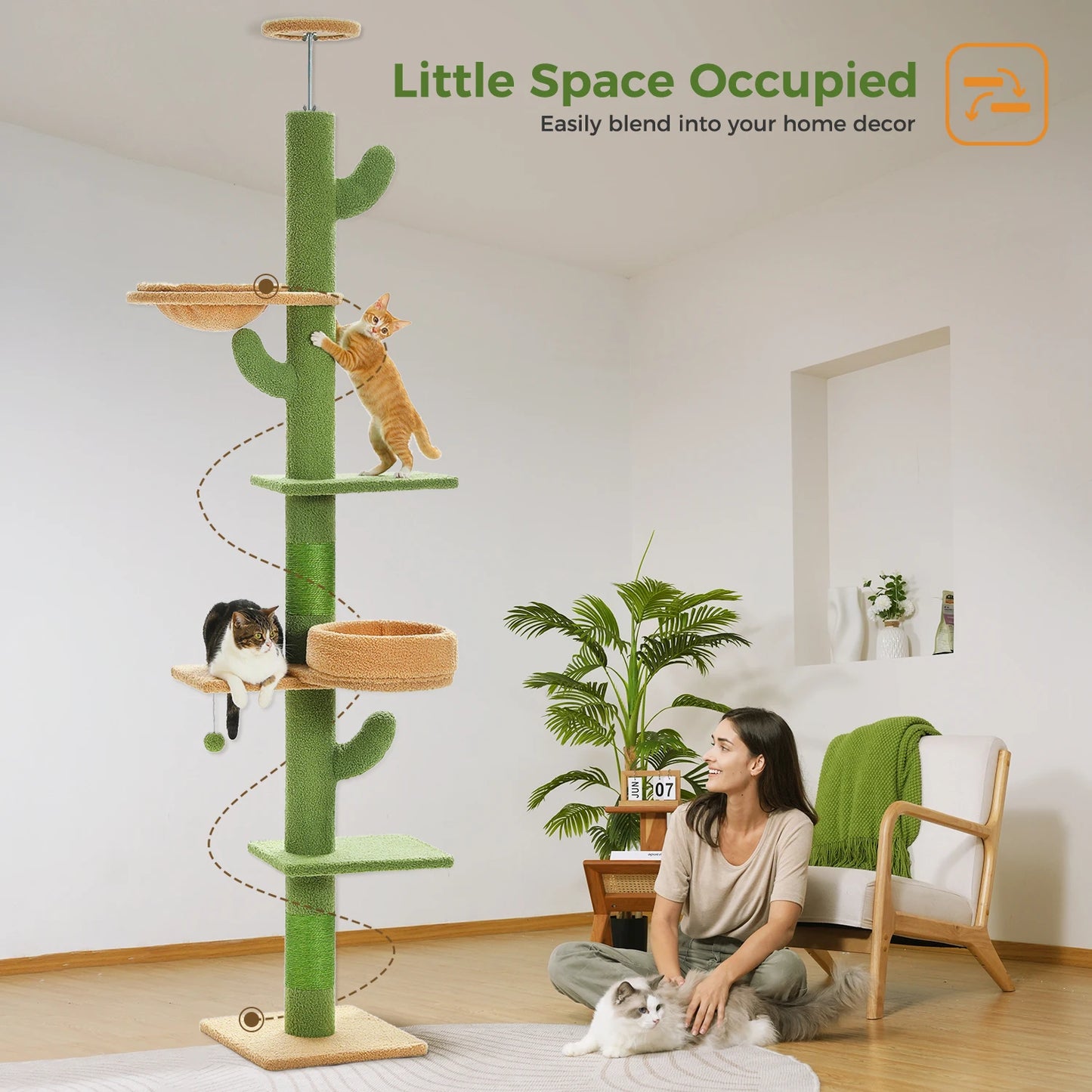Adjustable Height Cactus Cat Tree