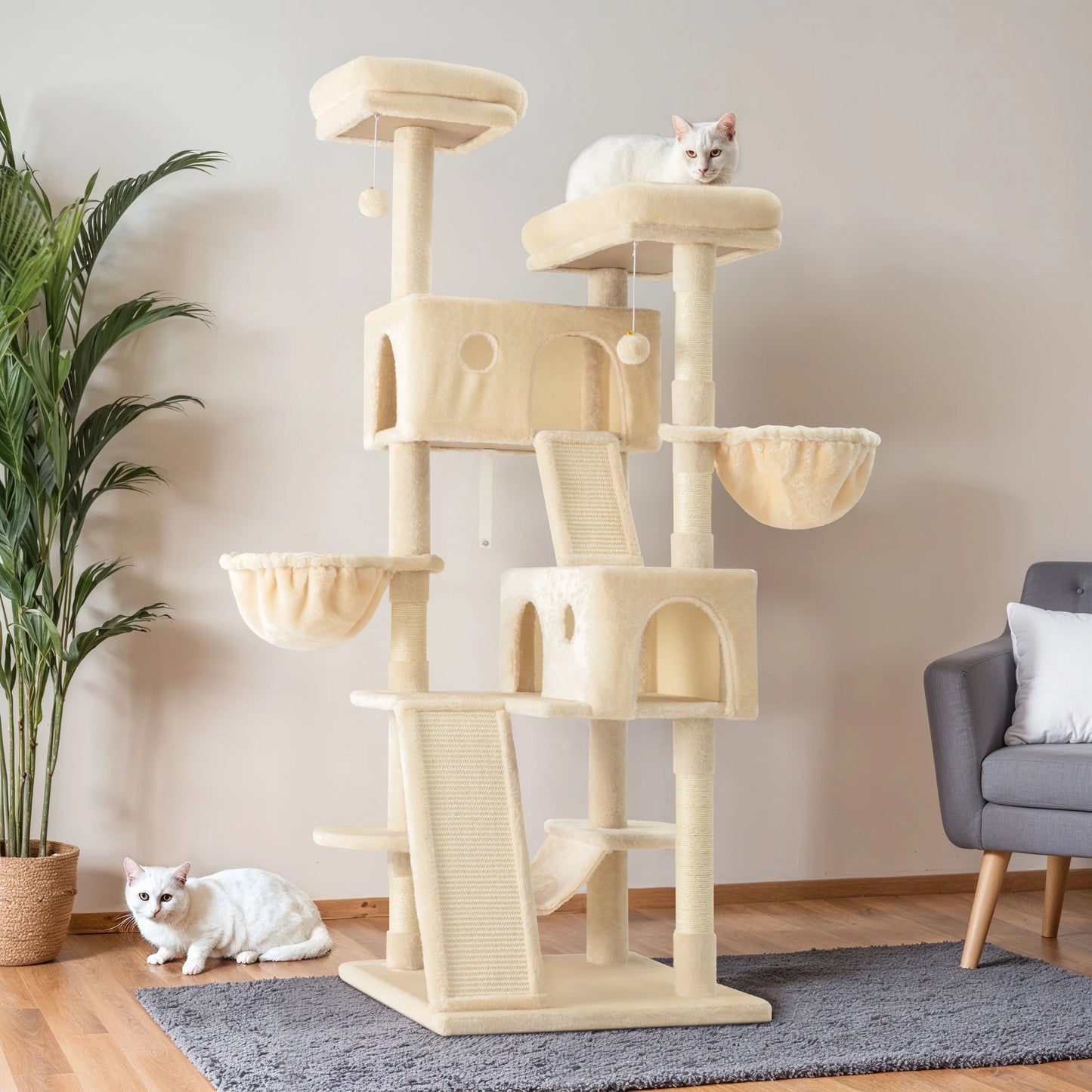 65in Large Cat Tree with Scratching Post