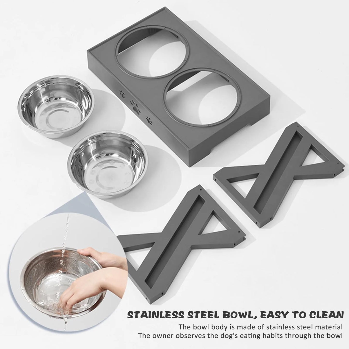 Stainless Steel Elevated Pet Bowls - We Have the Goodies