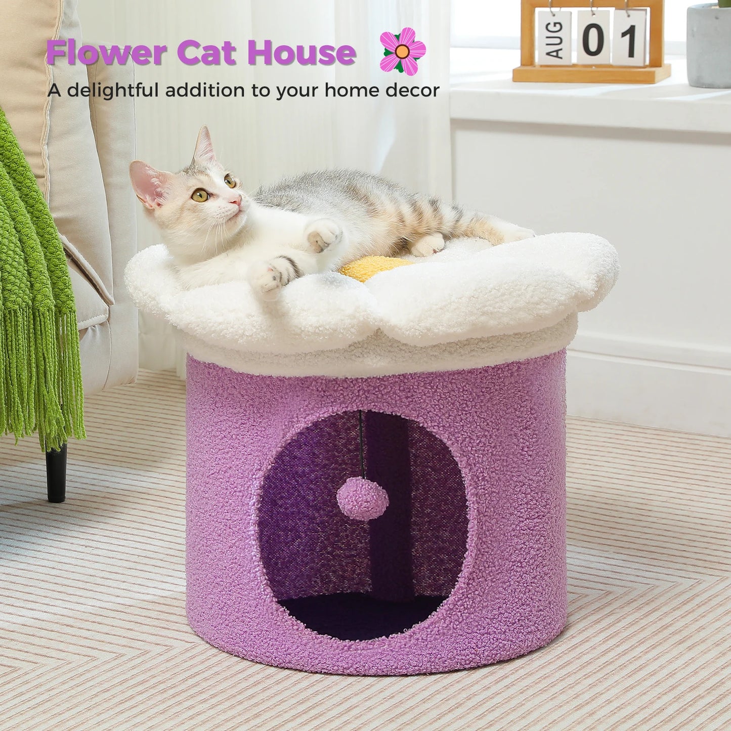 Cat Bed with removable flower bed - We Have the Goodies