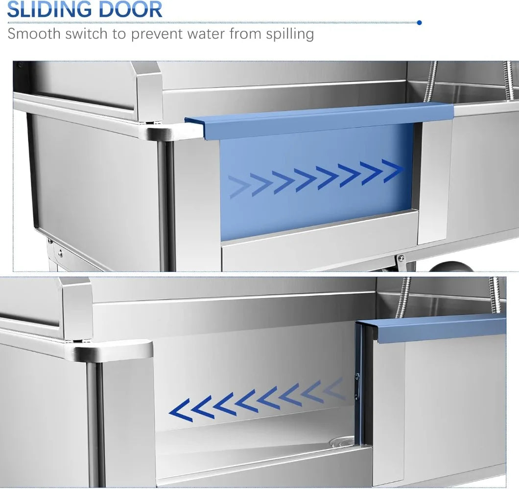 Pet Grooming Tub with Sliding Door - We Have the Goodies