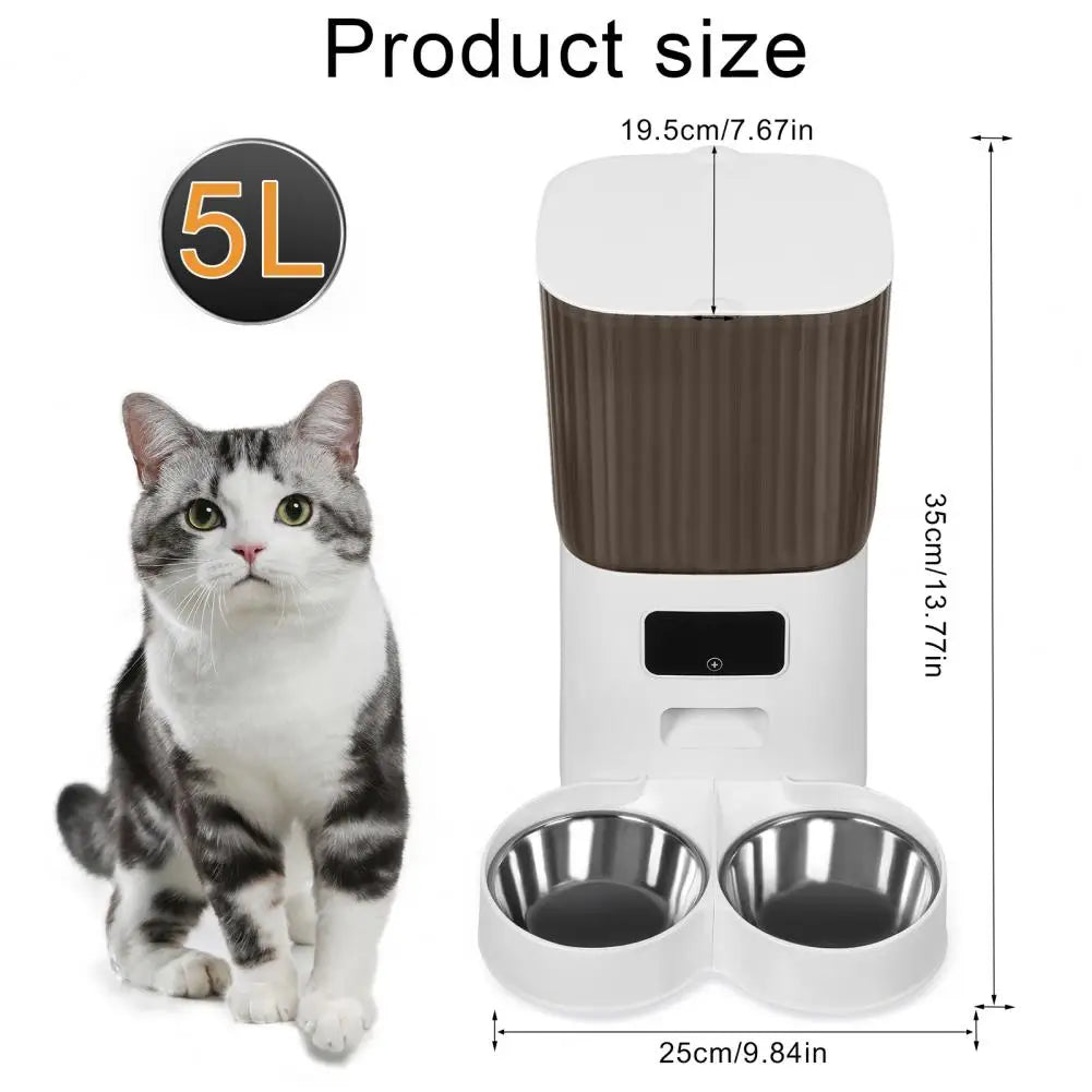 Smart Pet Feeder with Dual Bowls,