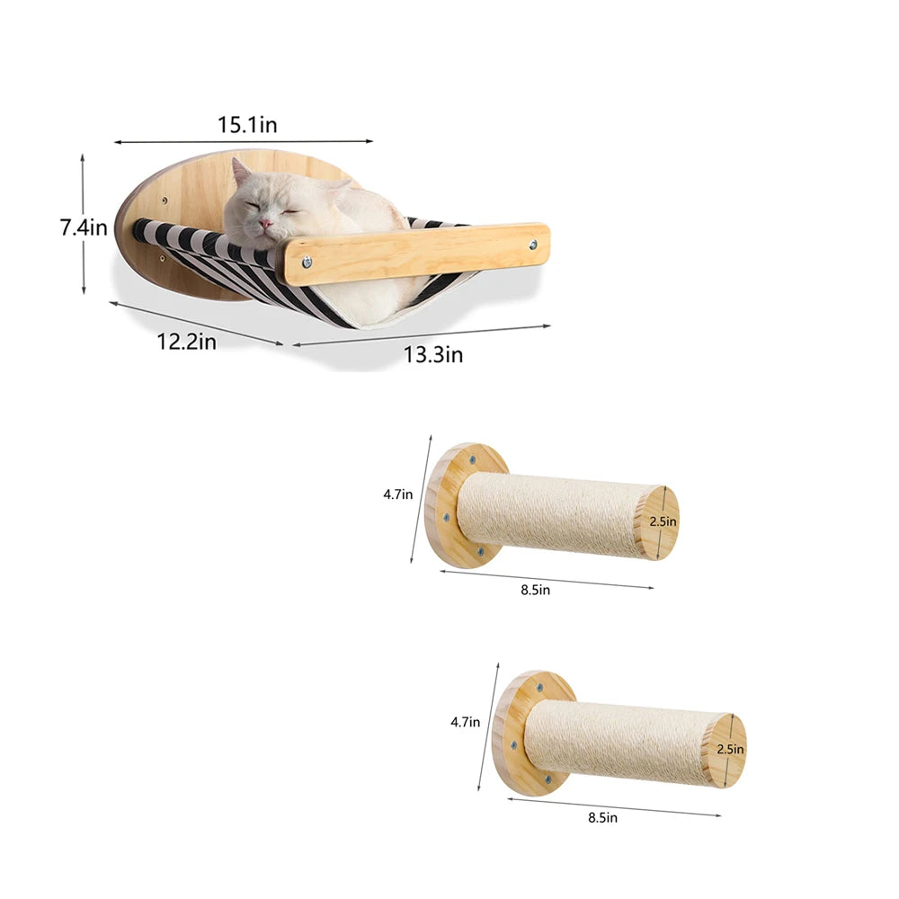 3Pcs Cat Hammock with Four Steps. - We Have the Goodies