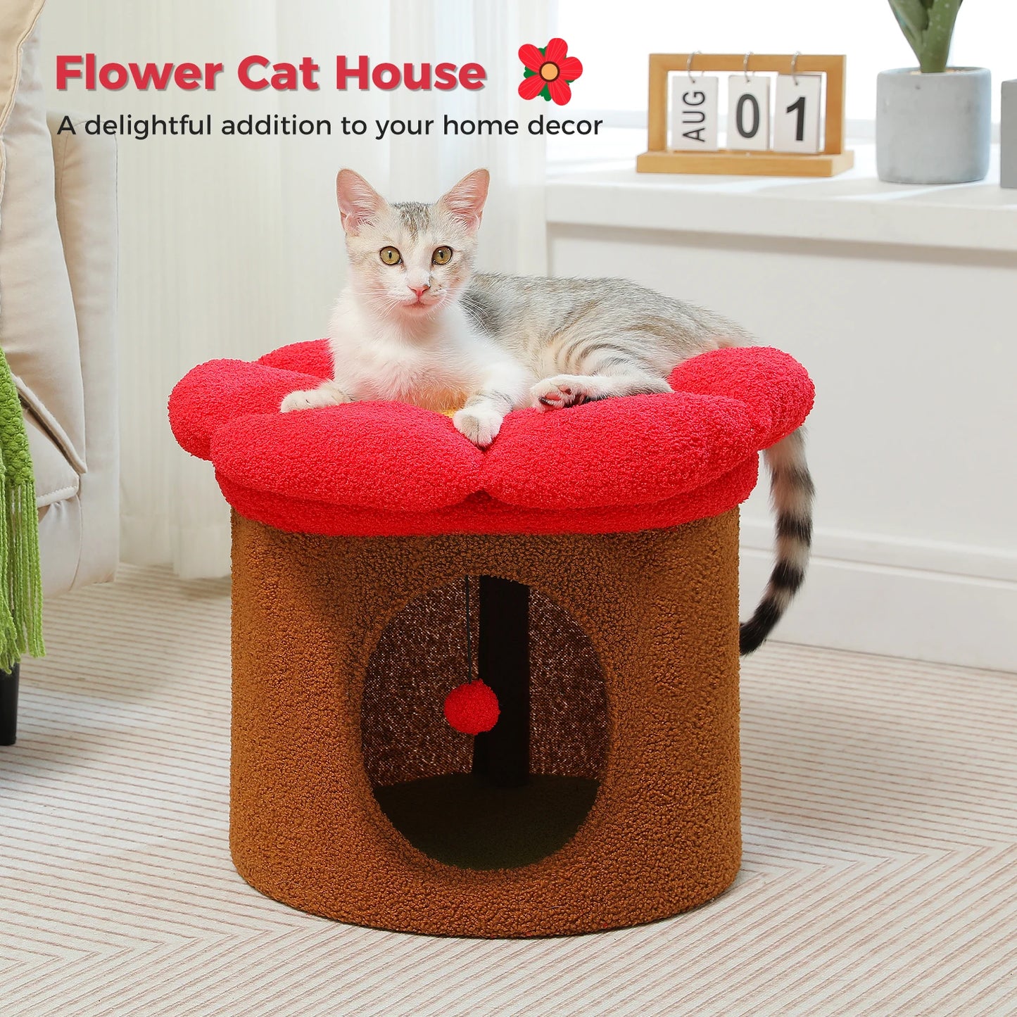Cat Bed with removable flower bed - We Have the Goodies