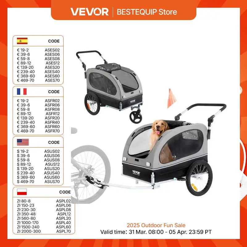 VEVOR 88 lbs Pet Stroller - We Have the Goodies