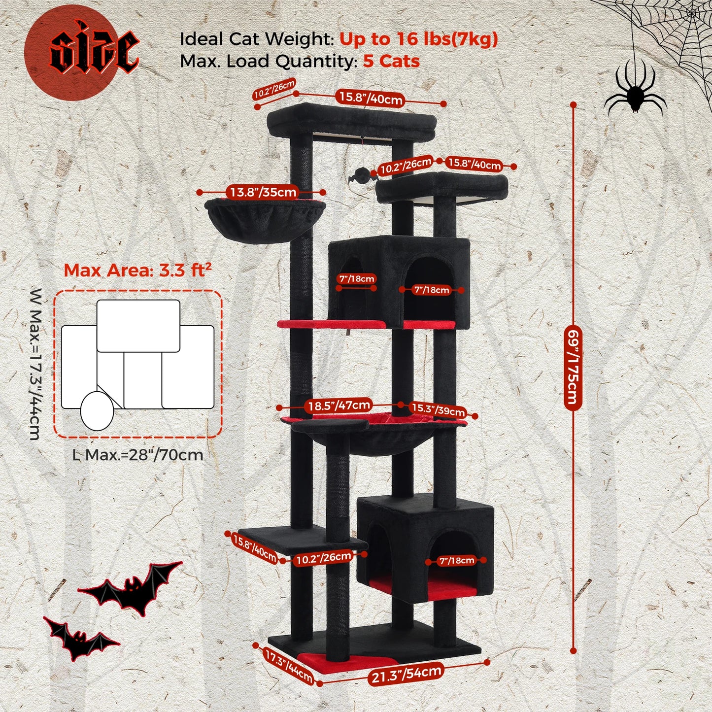Tall Cat Tree with Scratching Posts