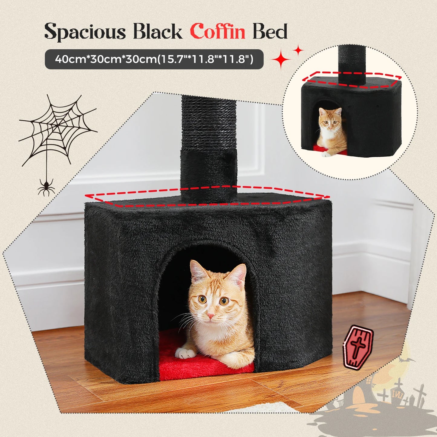 Floor to Ceiling Cat Tower with Scratching Posts