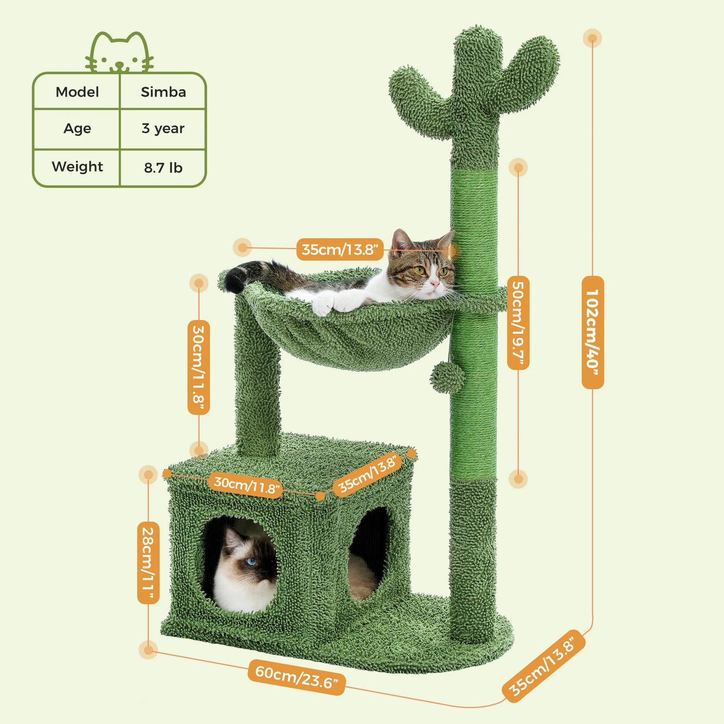 Cactus Cat Tree with Cat Scratching Post