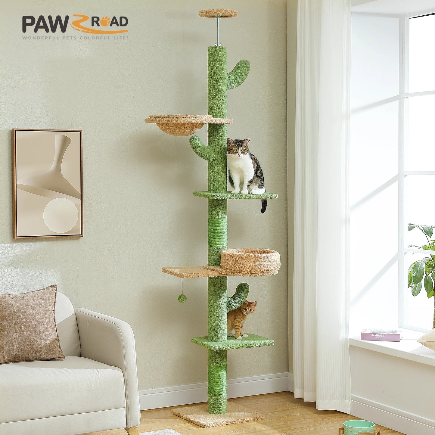 Adjustable Height Cactus Cat Tree