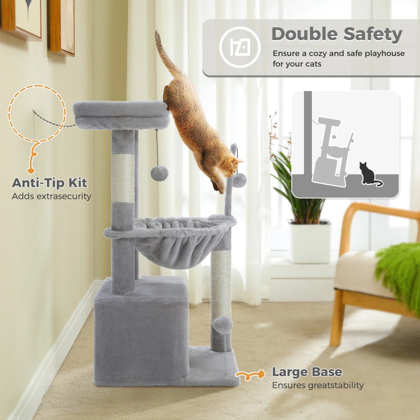 Cat Tree with Deep Hammock