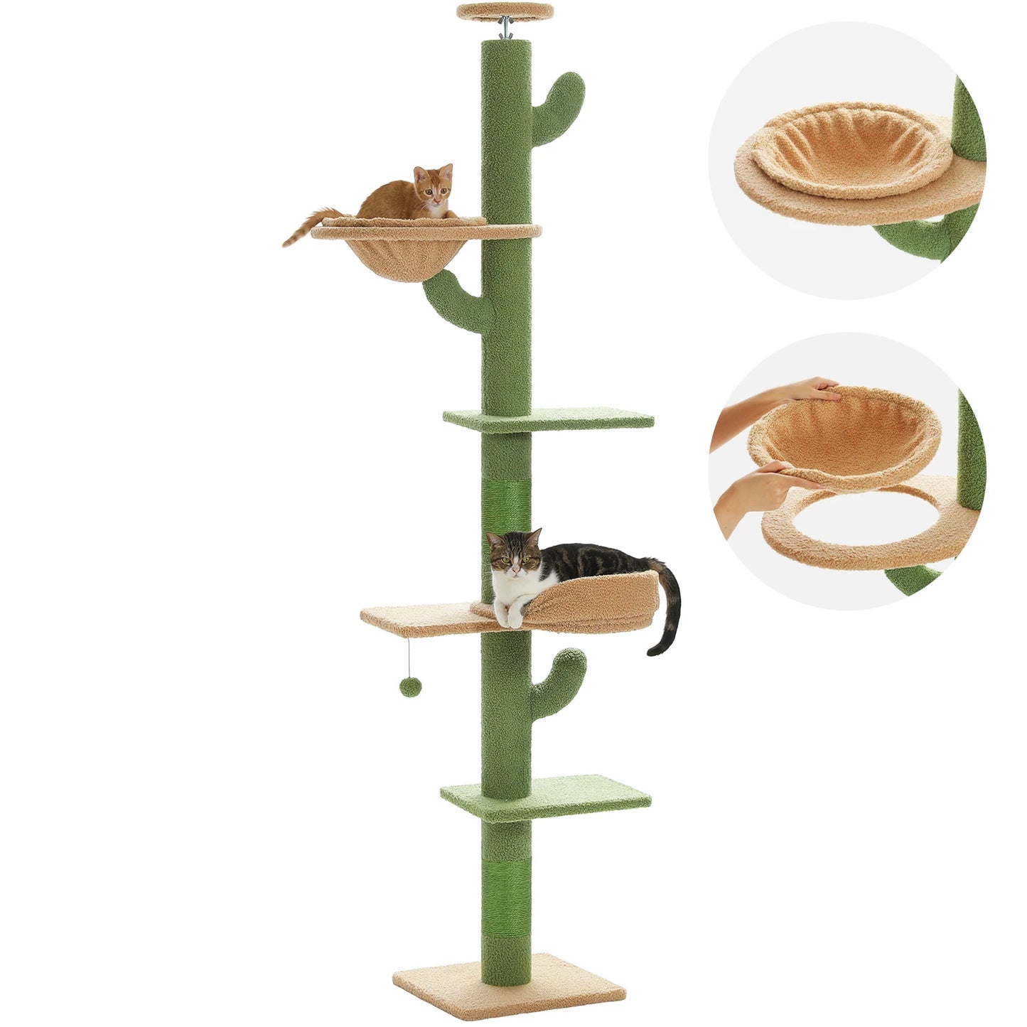 Adjustable Height Cactus Cat Tree