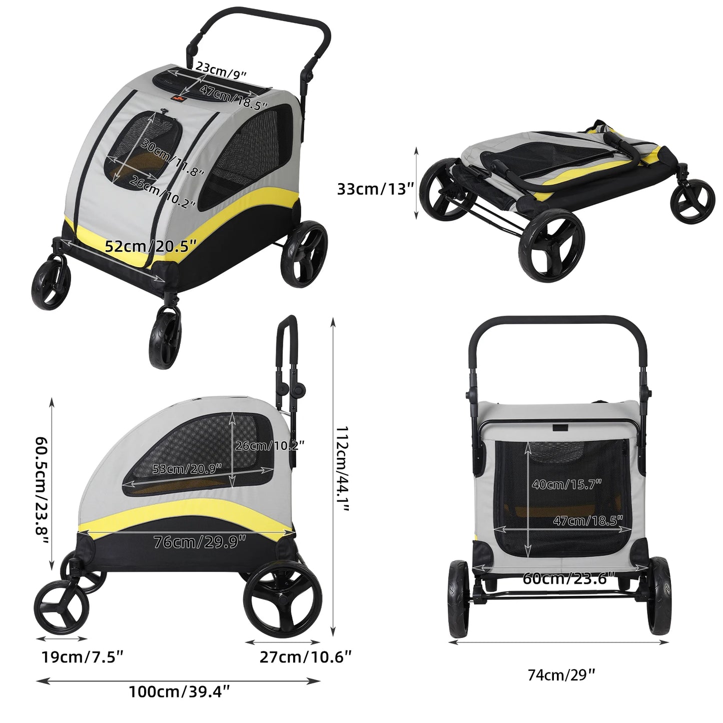 Dog Stroller 4 Wheels Foldable - We Have the Goodies
