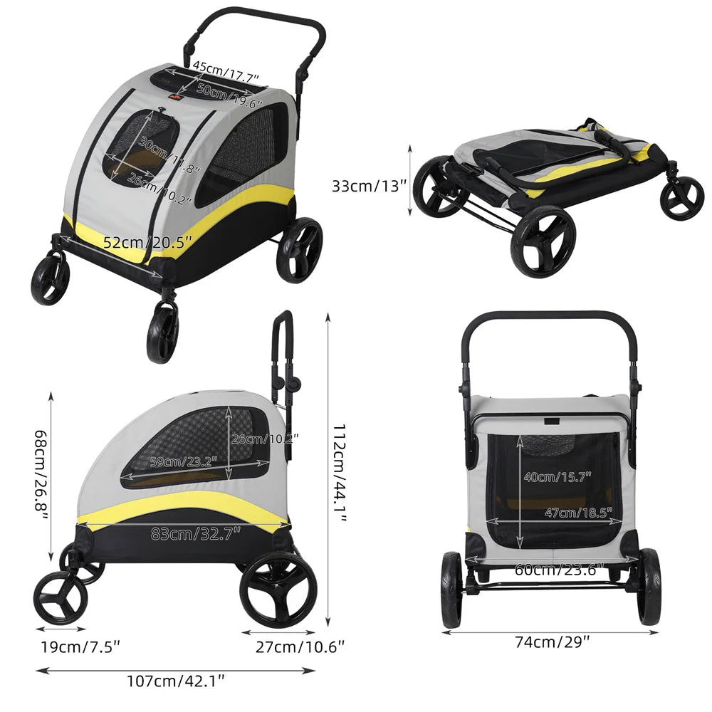 Dog Stroller 4 Wheels Foldable - We Have the Goodies